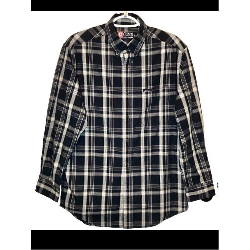 Chaps by Ralph Lauren Plaid Shirt in Navy Blue/Cream Men’s Small